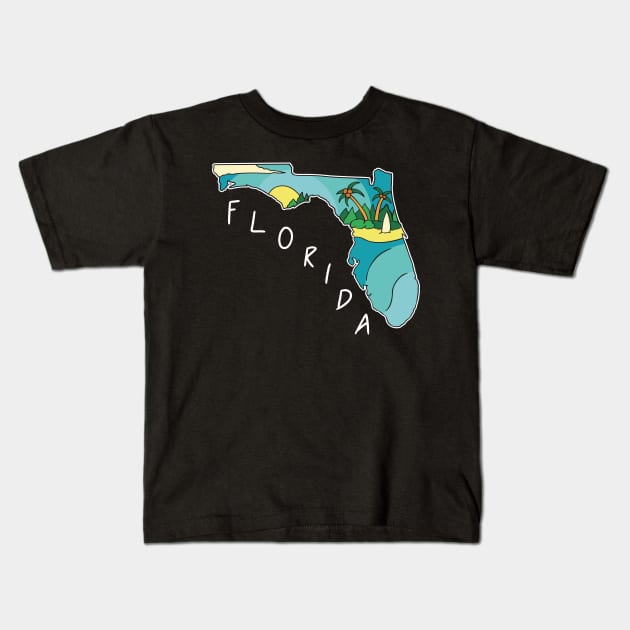 Florida Nature Landscape Kids T-Shirt by SunburstGeo